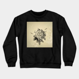 Wonderful owl with flowers Crewneck Sweatshirt